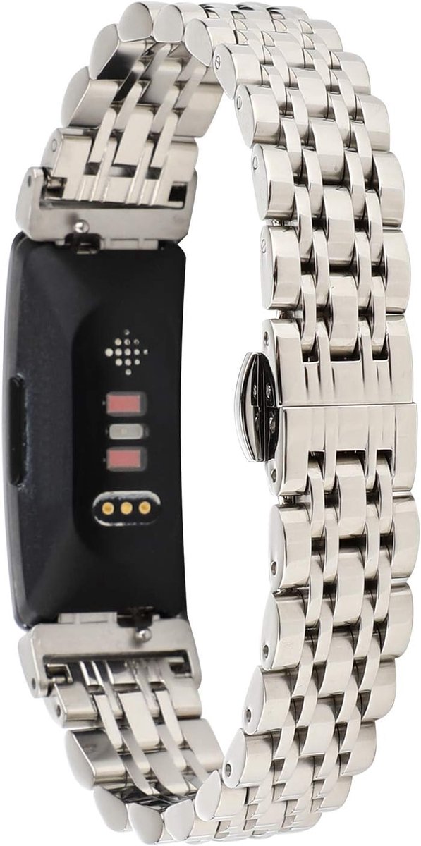 Bandjes compatibel met Fitbit Inspire 2 bandje, metalen roestvrij staal verstelbare vervangende zakelijke polsband band horloge accessoire voor Inspire 2 Fitness Tracker Alleen
