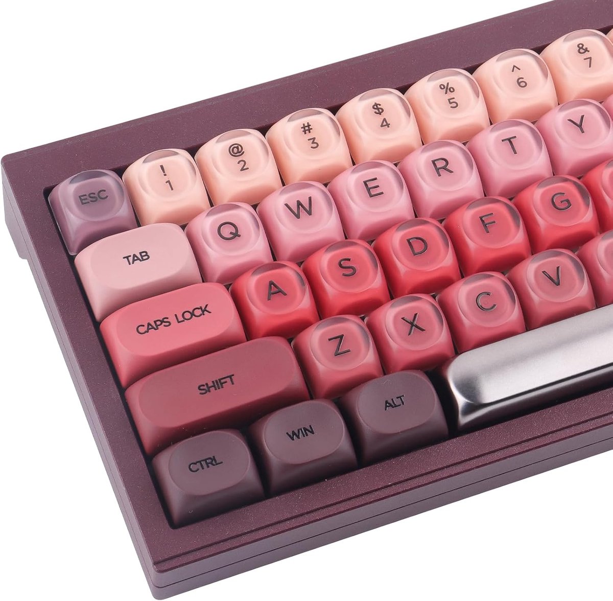 Jelly PBT Keycaps - 132 toetsen HOA-profiel double shot keycap rode doorschijnende lipstick keycaps voor Cherry MX Switch mechanische toetsenborden