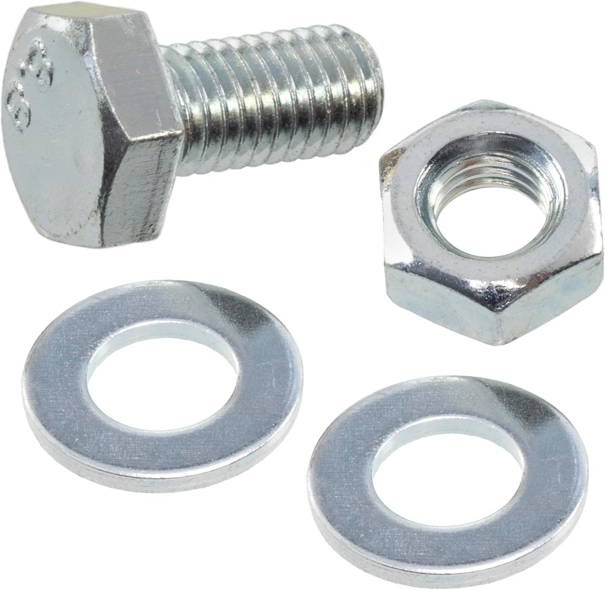 - Set van 15 M10x20 mm zeskantbouten + 30 M10x20 mm ringen + 15 M10 zeskantmoeren voor doe-het-zelf en lichte bevestiging | staal