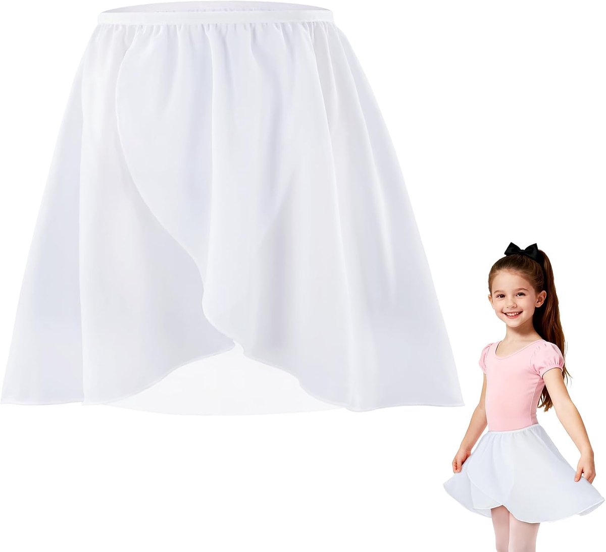 Balletrok voor meisjes, transparante chiffon dansrok met verstelbare tailleband, lichtgewicht, ademend, balletoefenrok voor kinderen, dansles, gymnastiek