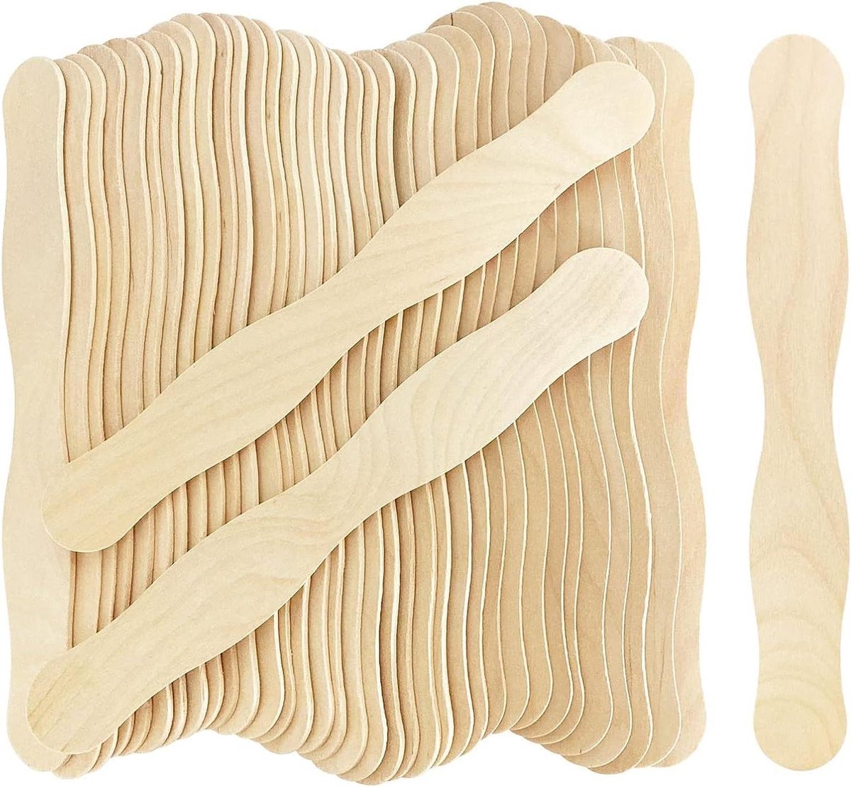 Houten Knutselstokken - Ambachtsstokken Jumbo - Creatieve Projecten - Gladde Ronde Randen - 100 stuks - Natuurlijk Hout