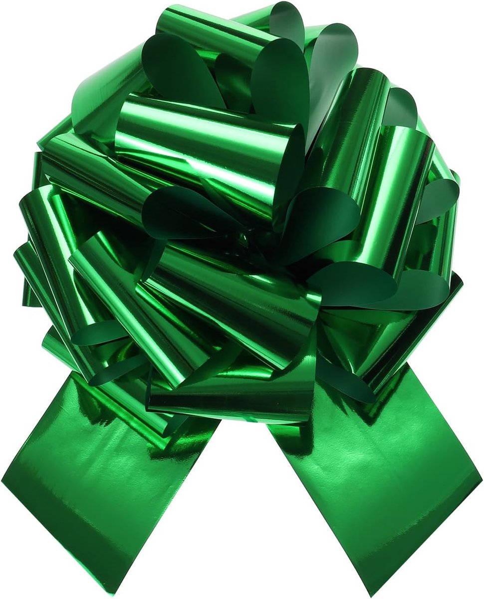 12 inch enorme grote treklus grote metalen autogift lint voor huwelijksgeschenken geschenkverpakking Kerstmis, groen