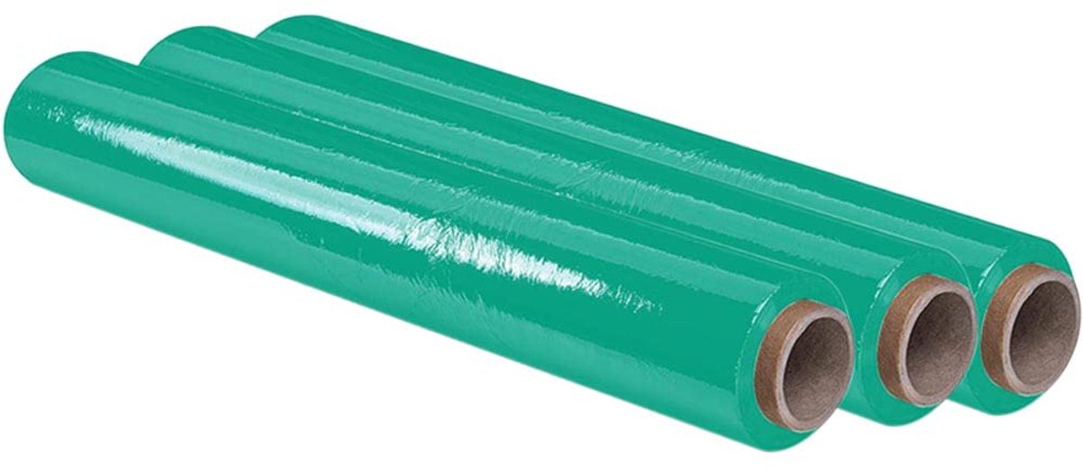 Folie, groen, om te verpakken, 50 cm x 200 m, lengte, elastische folie, handmatige verpakking, 3 stuks