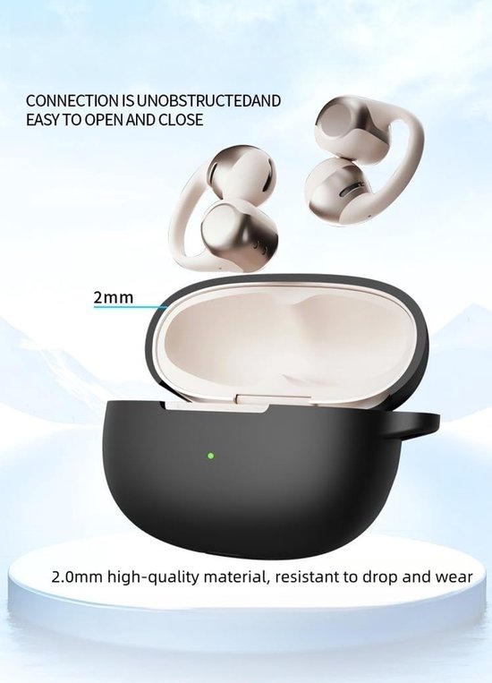 Hoes compatibel met Shokz OpenDots One, zachte TPU, krasbestendige beschermhoes voor bluetooth-hoofdtelefoon, compatibel met Shokz OpenDots One.Zwart — afbeelding 4