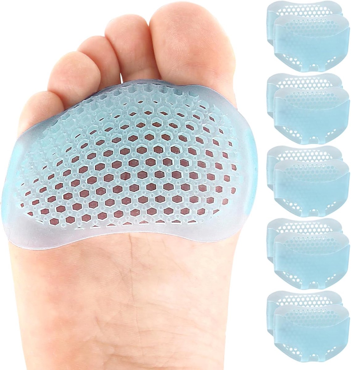 Middenvoetsbeentjes voor voetdemping, 5 paar, verlichten pijn van metatarsalgie, neuroma, atrofie