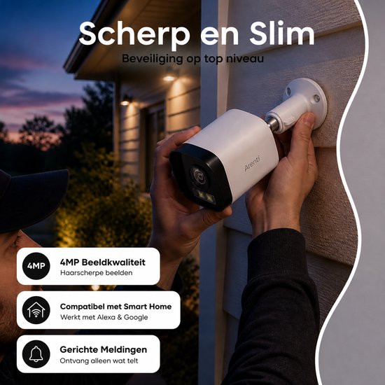 Arenti O3 WiFi Beveiligingscamera voor Buiten 4MP - Buitencamera - Camera - Spotlight - Bluetooth Pairing - Nachtvisie - AI Bewegingsdetectie - Alexa & Google - Zonedetectie van Arenti — afbeelding 4
