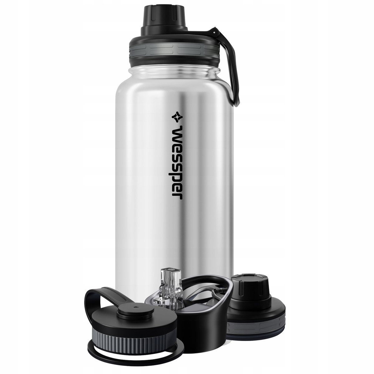 Wessper ActiveMax Steeline Thermosfles 1L - RVS, Lekvrij