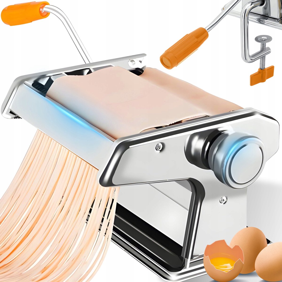 RVS Pastamachine voor Pasta, Deeg, Ravioli & Lasagne - 3-in-1