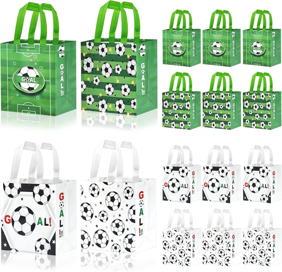 Cadeauzakjes voetbal 12 stuks - neon glow - dieren thema - perfect voor kinderverjaardag - ShopVlot
