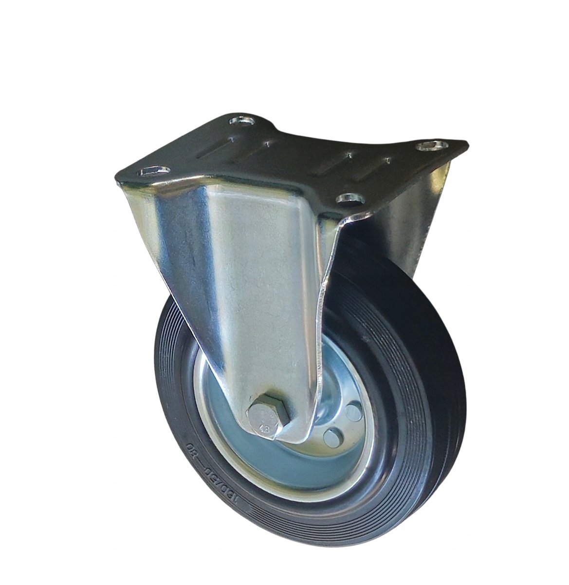 Wiko Metaal-Rubber Wiel 160mm Vast Zwenkwiel 160kg