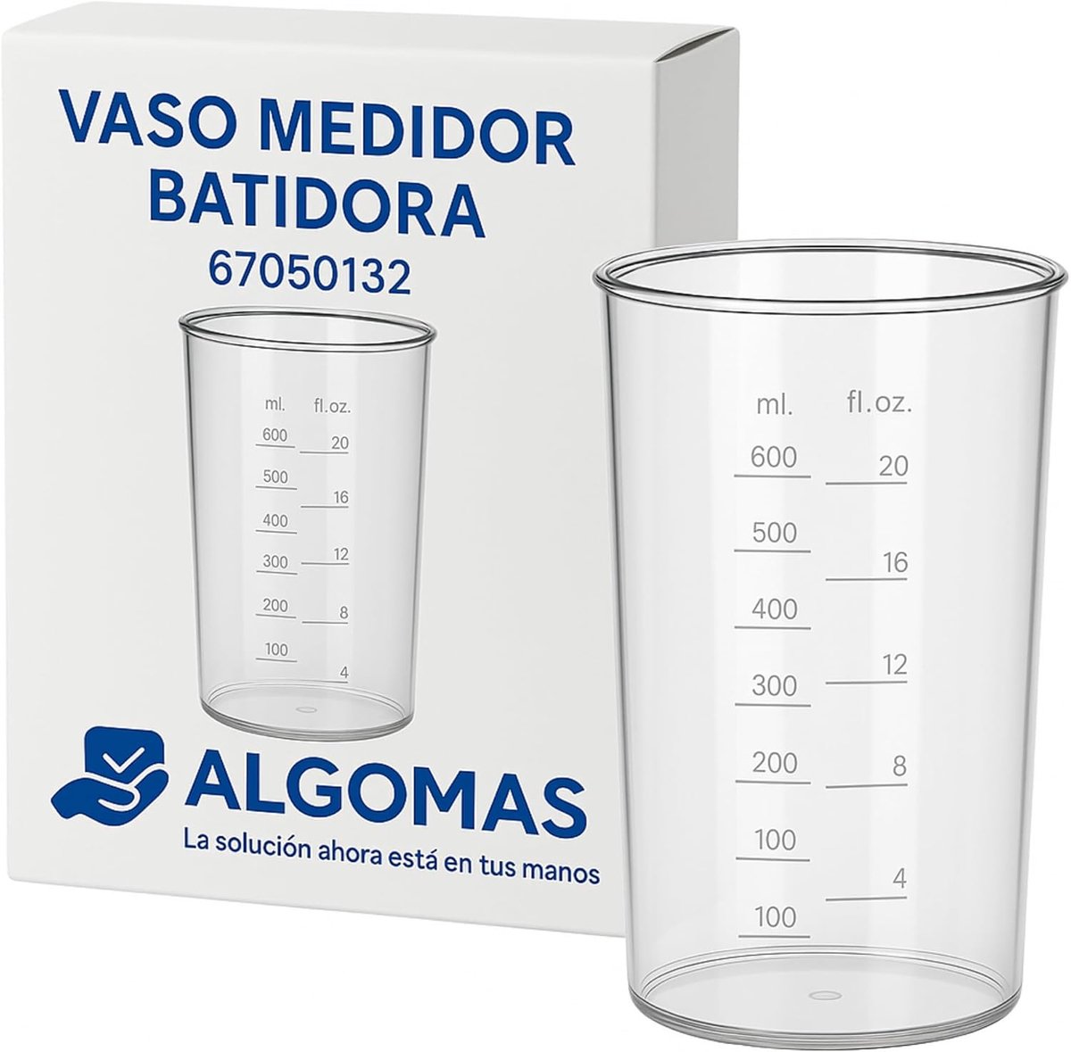 Meetbeker 600 ml - Lichtgewicht, Robuust en Transparant - Geschikt voor Handmixers - Ideaal voor Keuken en Bakproducten - ShopVlot
