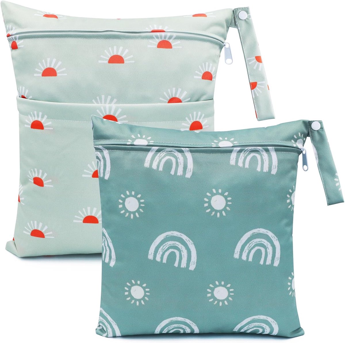 Wet bag 2 stuks - waterdichte luiertassen - met rits - ideaal voor luiers en natte spullen - ShopVlot