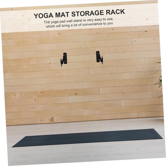Yoga Mat Wandrek - Mat Houder - Yoga Opbergen - Ruimtebesparend Ontwerp - 22.4x11.5cm - Zwart — afbeelding 3
