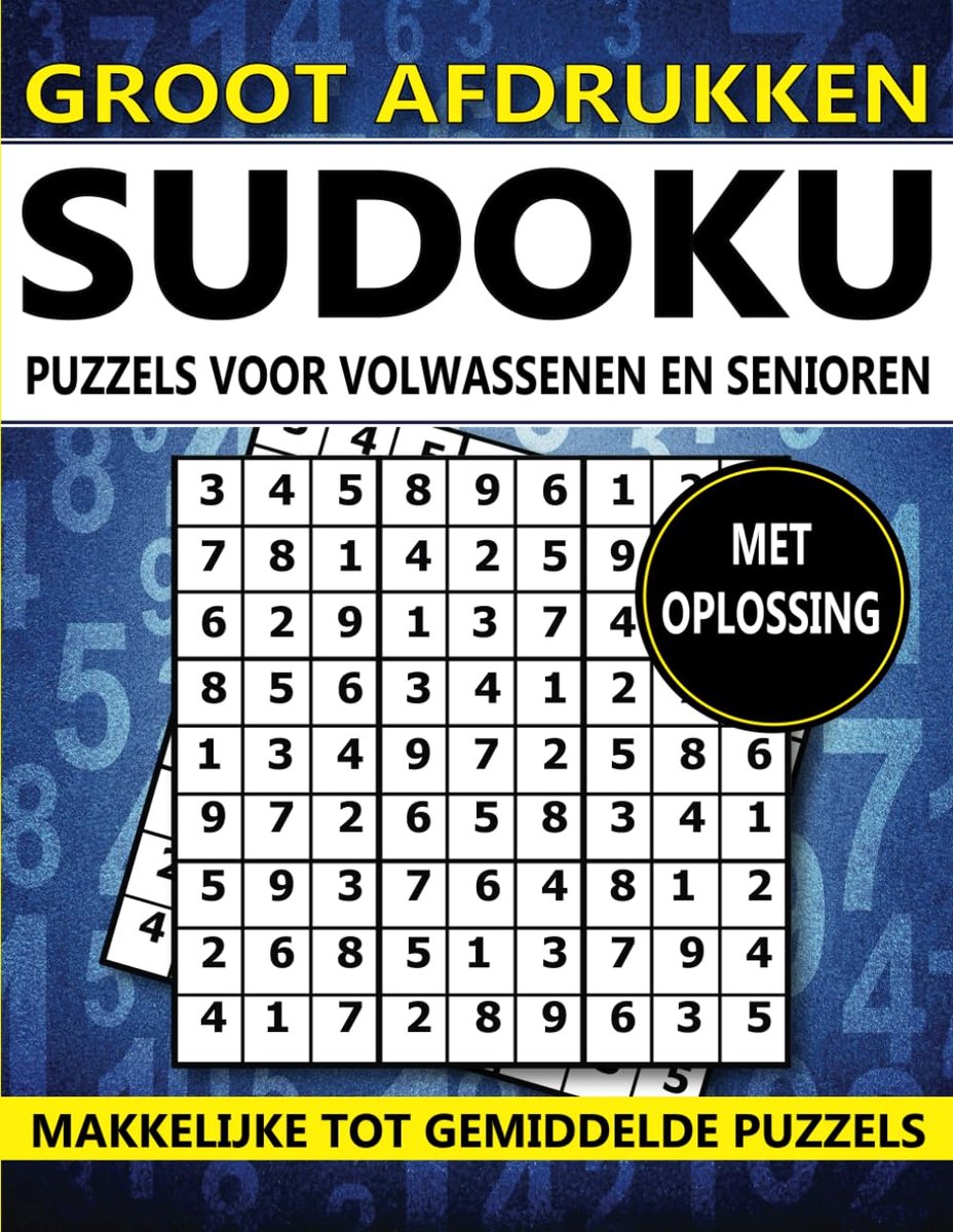 Sudoku puzzels voor volwassenen - gemakkelijke tot medium - perfect voor beginners en senioren - ShopVlot