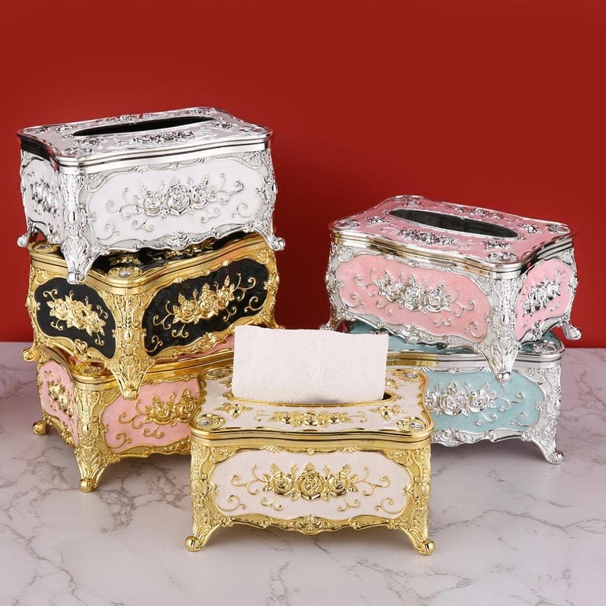 Tissue box retro - acryl - luxe Europese stijl - voor kantoor en auto - ShopVlot