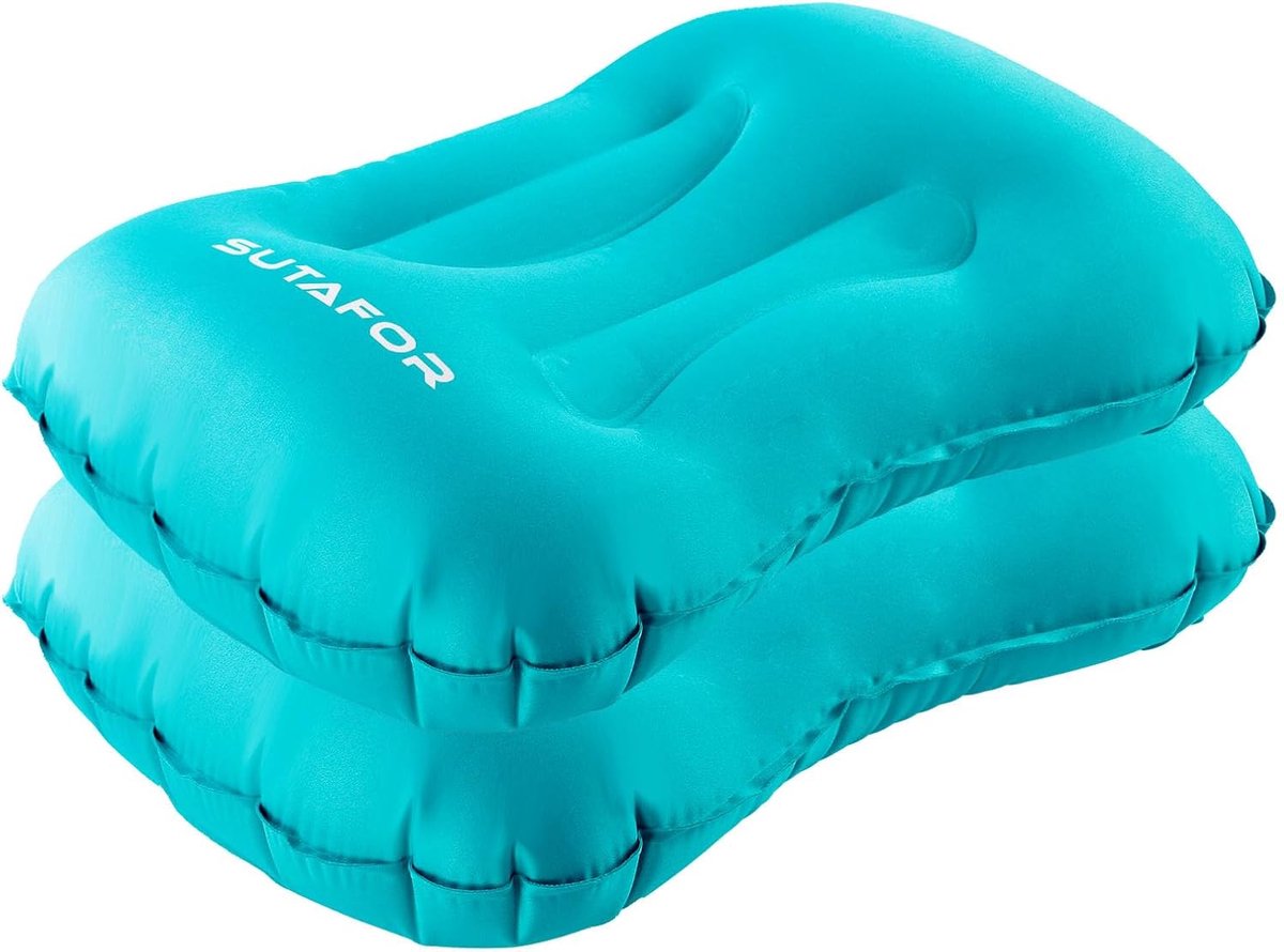 Opblaasbaar Campingkussen - Ergonomisch Ontwerp - Ultralicht 73 g - Comfortabel voor Hiken - ShopVlot