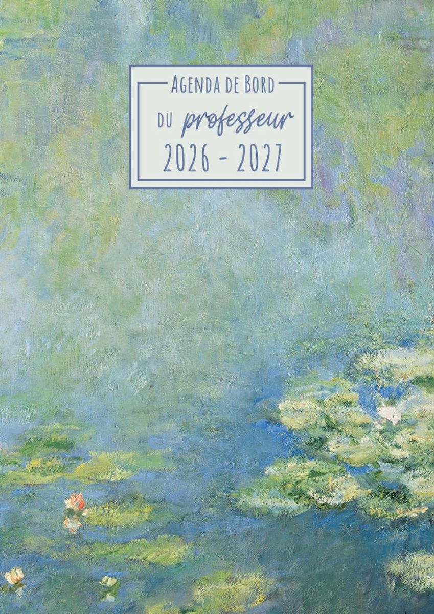 Agenda de bord A4 - Les Nymphéas - Claude Monet - ideaal voor leraren - ShopVlot
