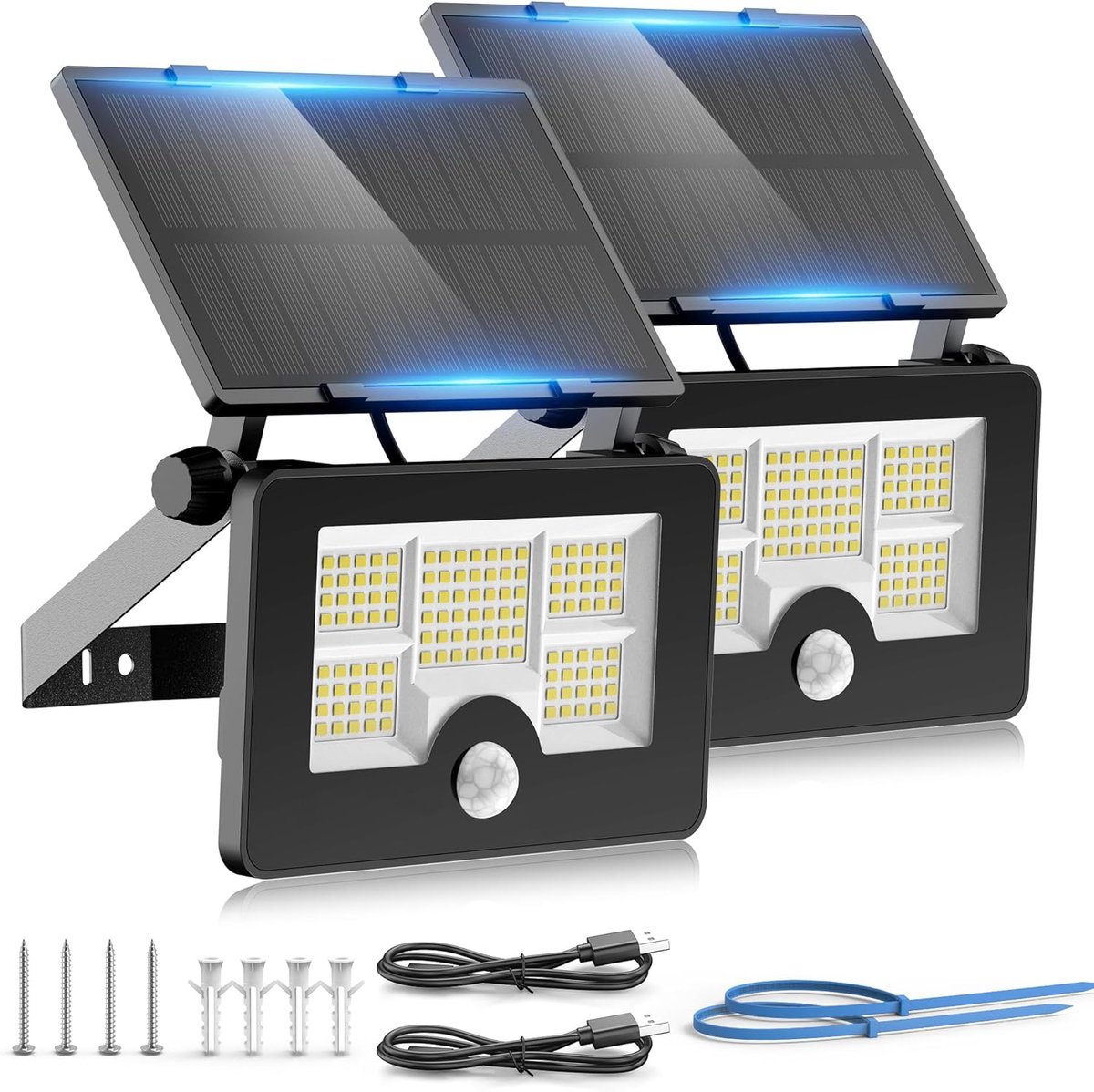 Solar veiligheidslicht buiten - 122 LEDs - 4 standen - ideaal voor tuinverlichting - ShopVlot