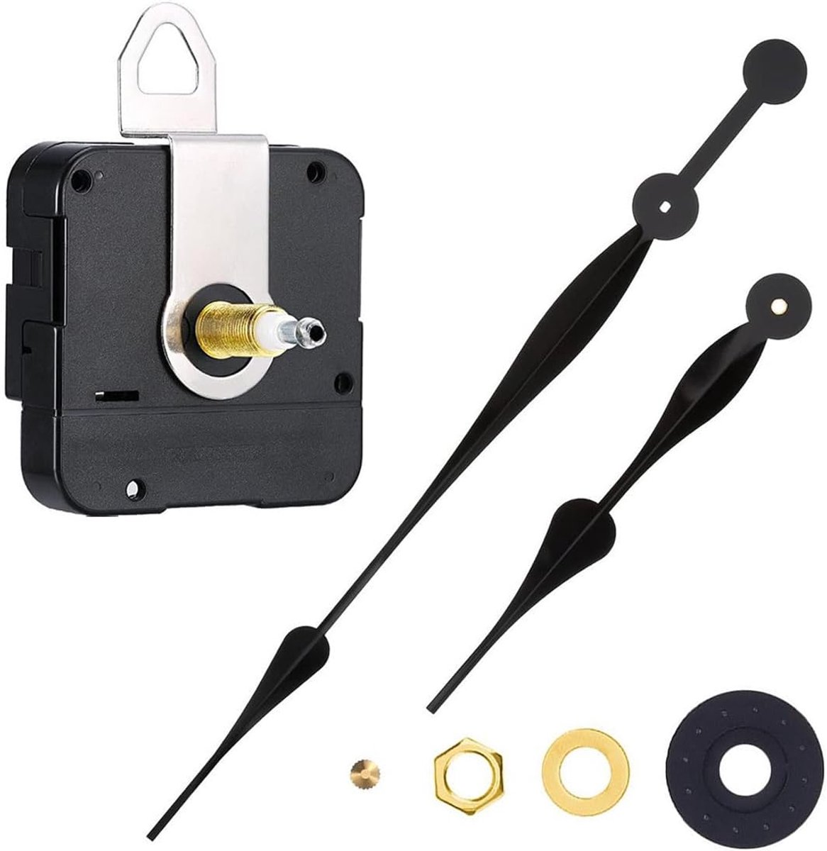 Wandklok Mechanisme Hoog Koppel - Zwarte DIY Reparatieset - Stille werking - Geschikt voor klokken 60-68 cm - ShopVlot