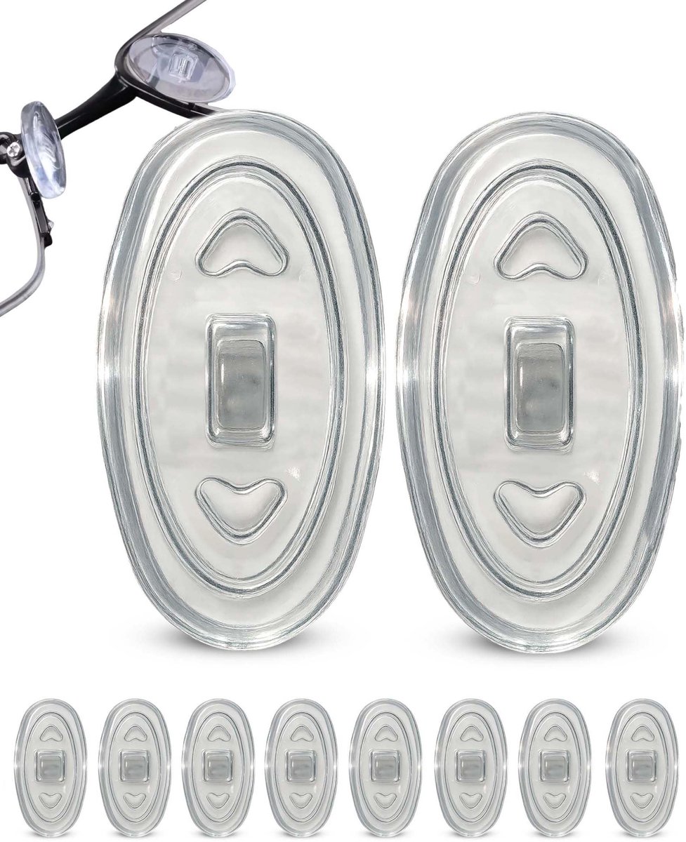 Set van 5 Paar Ovale Siliconen Bril Neuspads 11,5 mm - Schroefbare Neuskussentjes voor Brillen en Zonnebrillen - Comfortabele Antislip Bril Reparatieset voor Vervanging van Versleten Neuspad