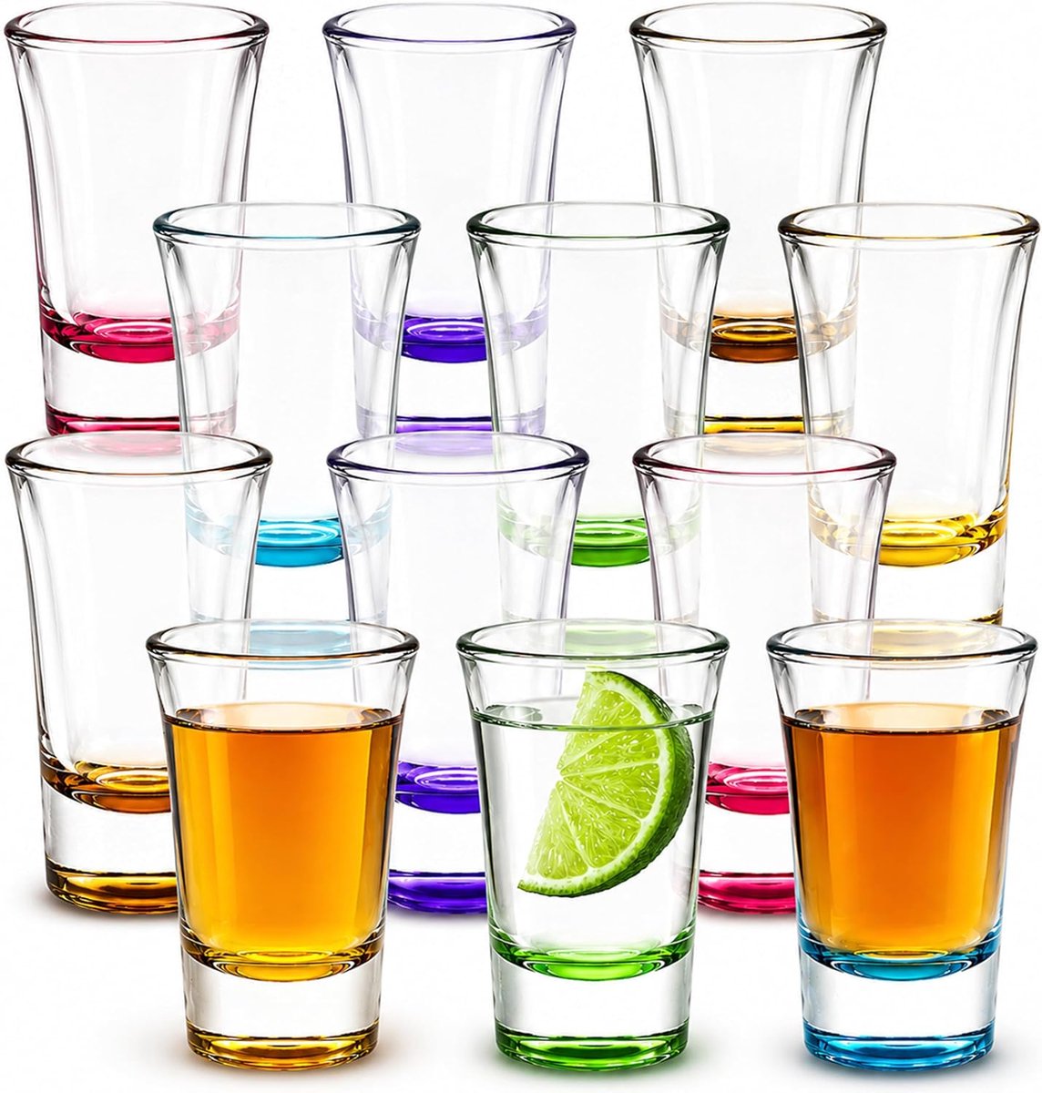 Shotglazen set van 12 - 50ml met zware bodem - Tijdloos design - Perfect voor feestelijke drankjes - ShopVlot