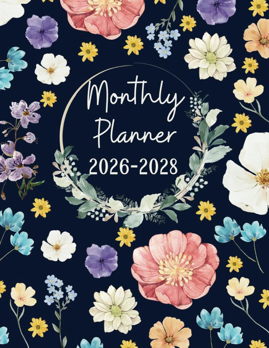 Maandplanner 2026-2028 - 36 maanden - A4 formaat - Bloemen thema - Perfect voor lange termijn planning - ShopVlot