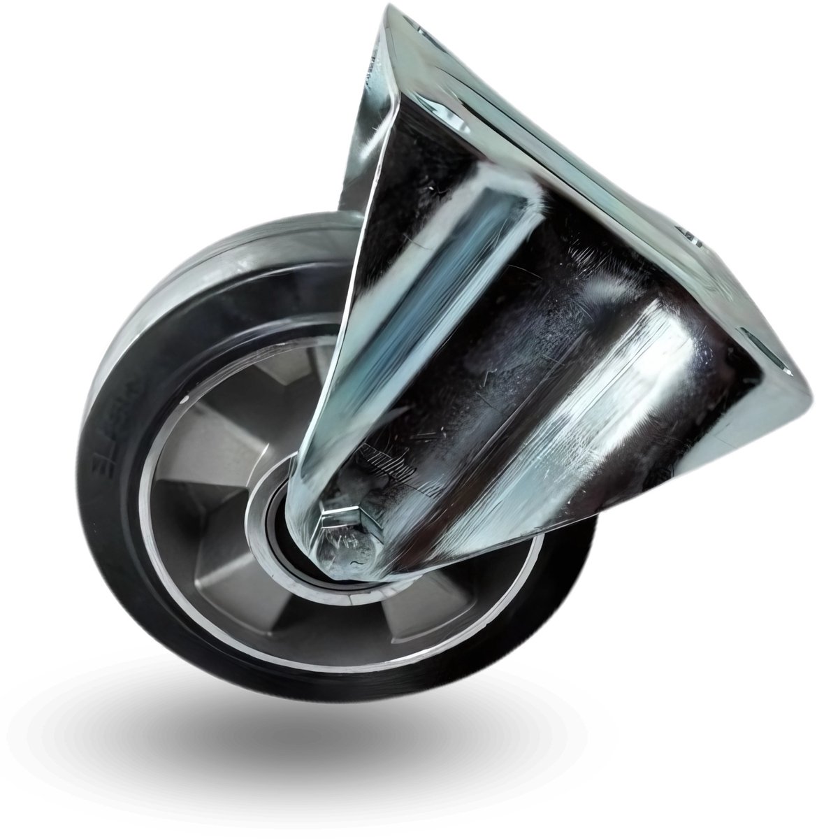 Zwenkbaar wiel 160mm 350kg aluminium rubber, dubbele kogellagers