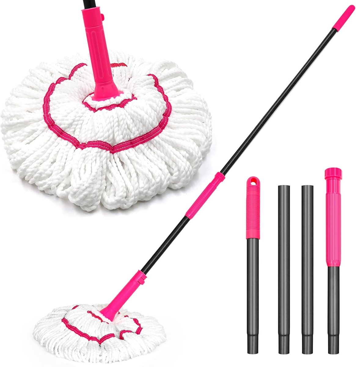 Vloermop met 140 cm Lange Handgreep - Dubbel Gebruik - Voor Hout, Tegels en Marmer - Efficiënt Schoonmaken - ShopVlot