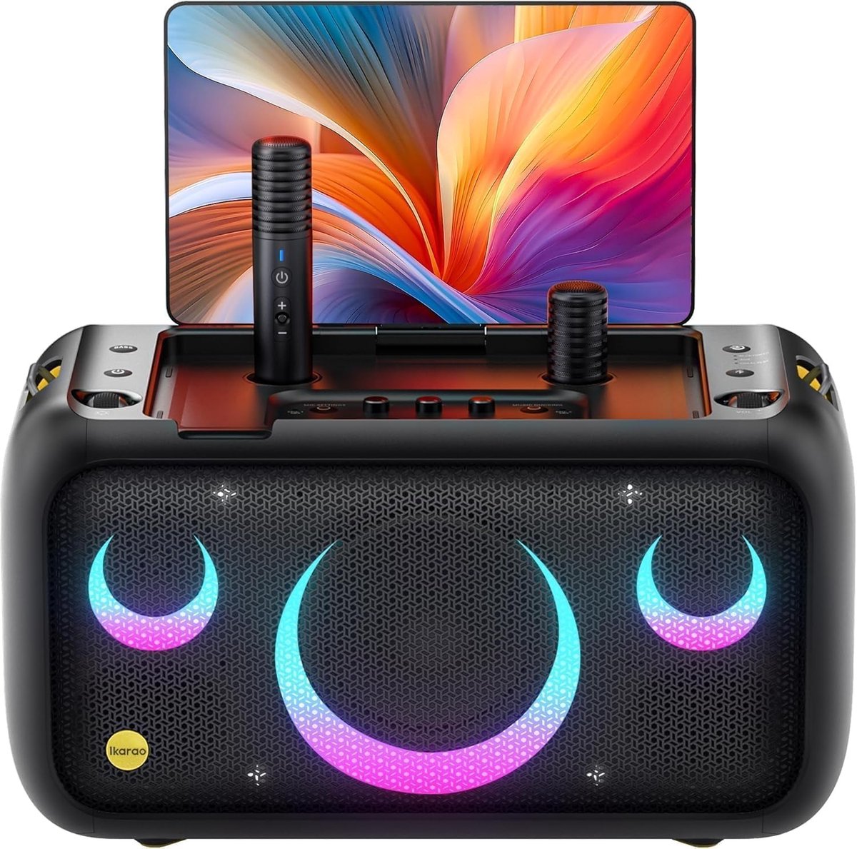 Karaoke machine met 13,3" touchscreen - 800W Bluetooth speaker - 2 draadloze microfoons - Perfect voor feesten - ShopVlot