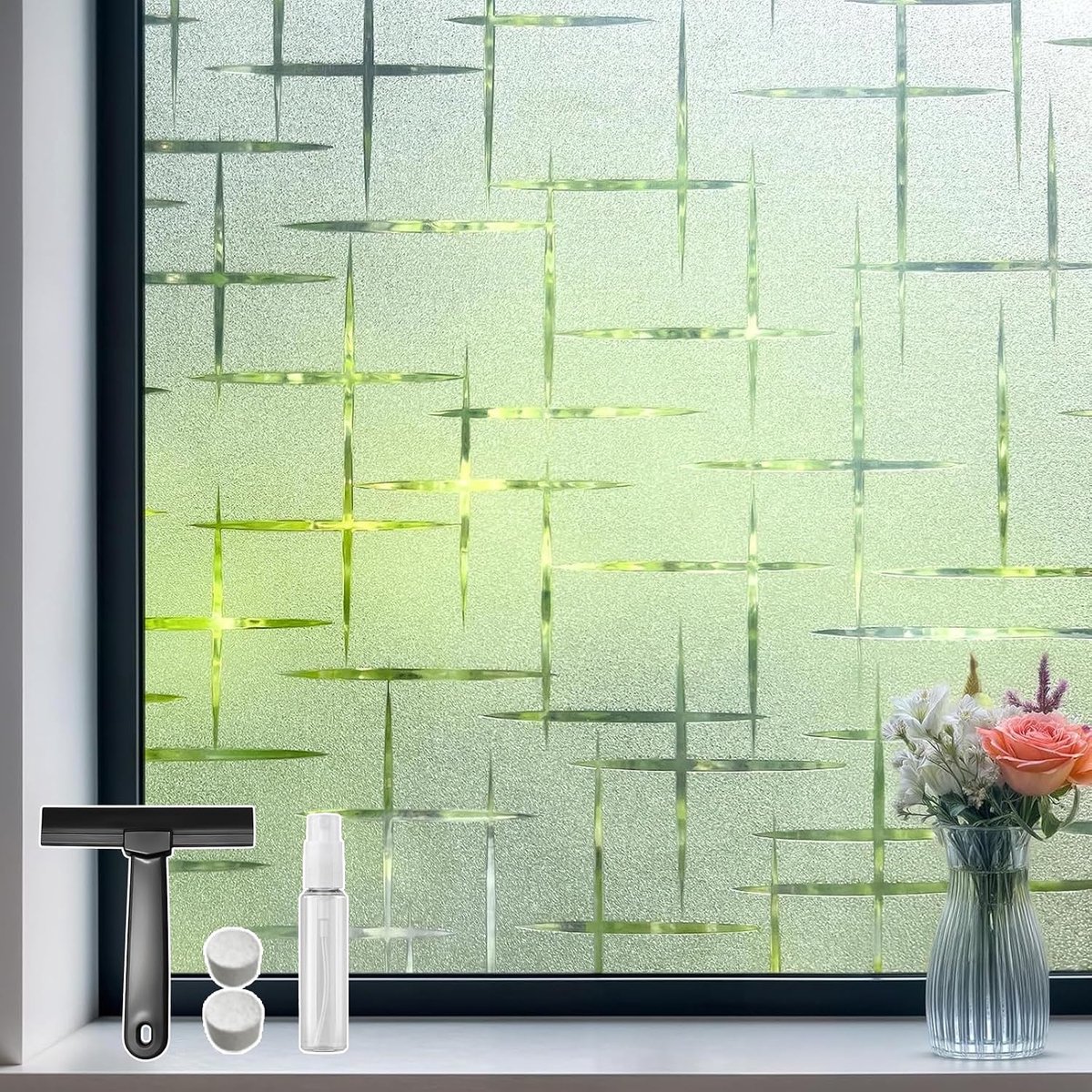 Raamfolie Privacy Film - Sterrenpatroon - Opaque en Anti-UV - Decoratieve Herbruikbare Folie voor Thuis en Kantoor - ShopVlot