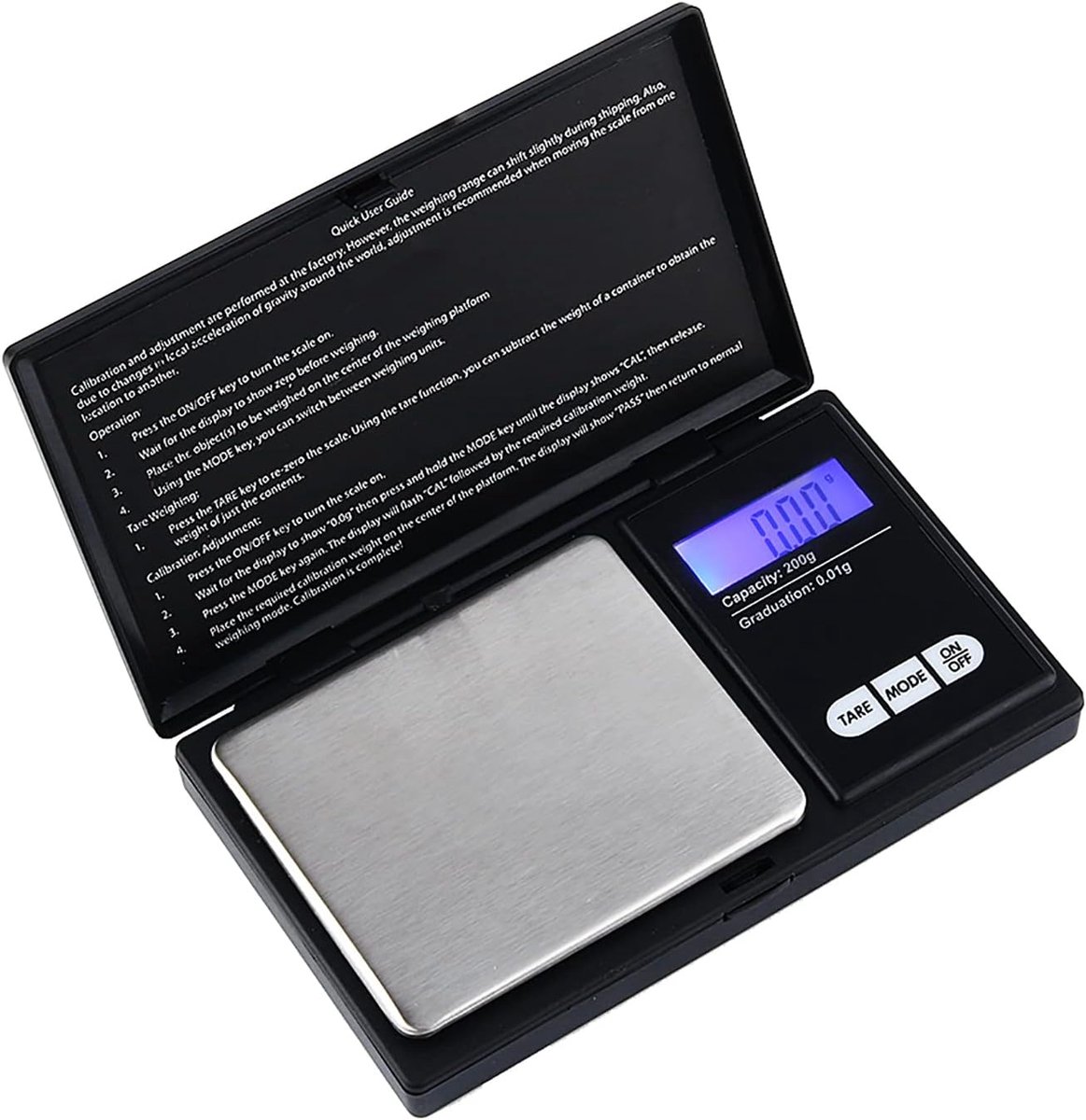 Zakweegschaal 200 g/0,01 g - digitale precisie weegschaal - roestvrijstalen platform - ideaal voor sieraden - ShopVlot