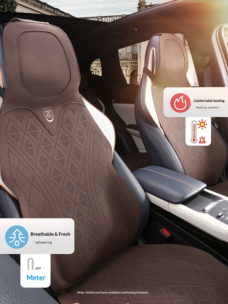 AIM Autostoelbeschermer – Luxe PU Imitatieleer Zit- en Rugkussen - Set van 2 – Nissan Leaf 1 – Airbag Compatibel - M13 - Zwart