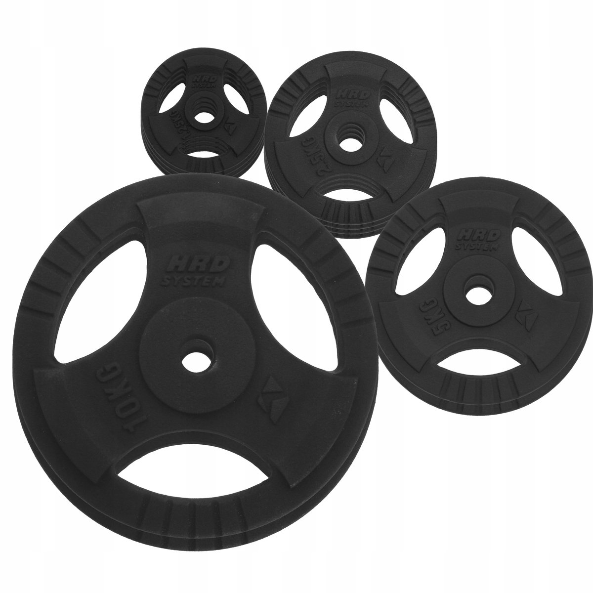 Merkloos IJzeren Halterset 45kg - Tri-Grip Plates, 29mm Gat