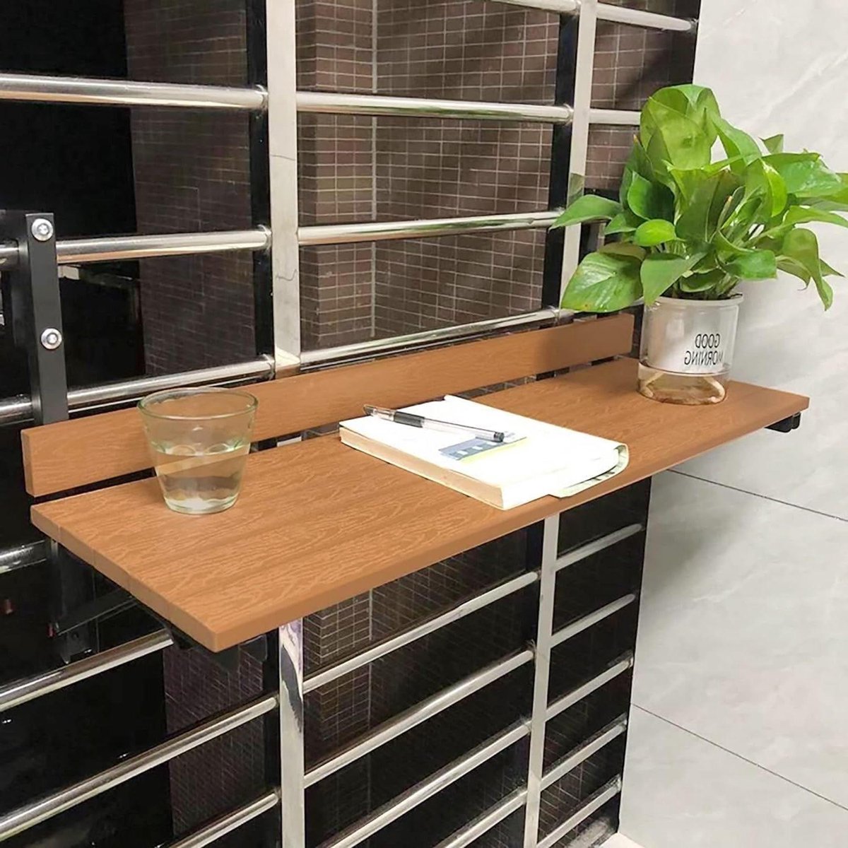 Balkon Tafel - Hangtafel Klaptafel - Ruimte Besparen - Opklapbaar - N.v.t. - Houtkleur