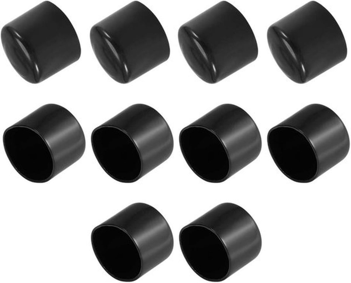 10 stuks Rubber Eindkap 48mm ID - Zwarte Flexibele Ronde Vinyl Schroefdoppen en Draadbeschermers voor Bouten, Schroeven, Buizen, Kabels en Draden - Zachte Rubber Covers voor Gebruik