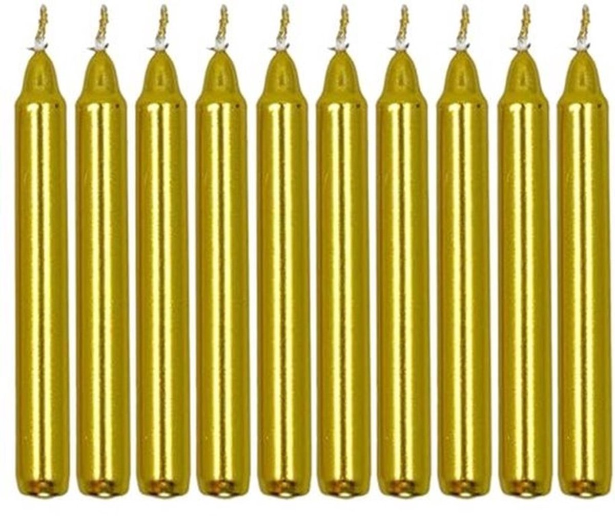 Boomkaarsen Set - Gouden Meteoraal - Diameter 11 x 105 mm - 10 Stuks