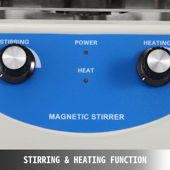 Elektrische Magneetroerder - Heetplaat Mixer - Vloeistoffen Mengen - Keramische Verwarmingsplaat - 1000ml 0-1600 rpm - Wit — afbeelding 3