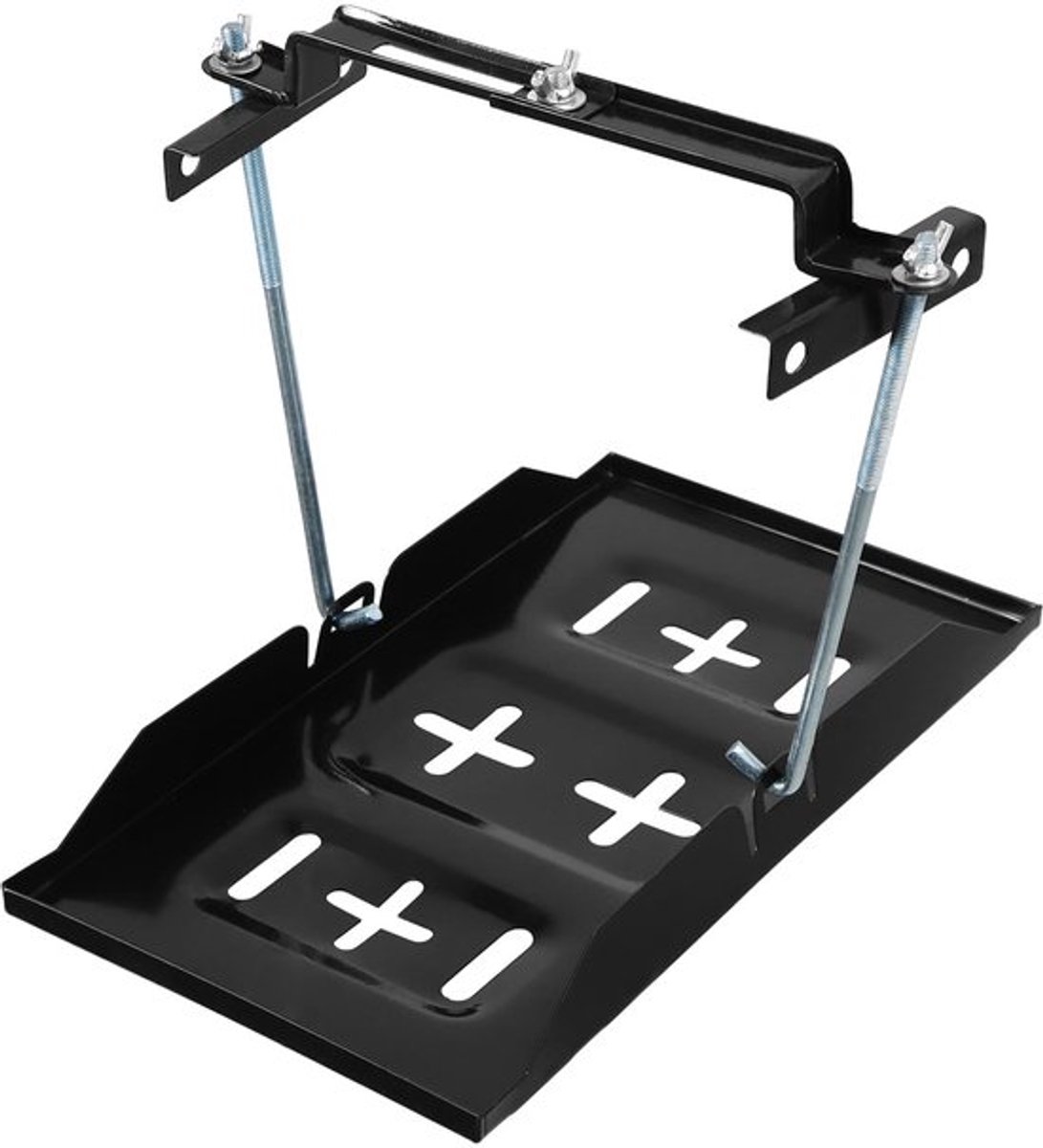Universal Fit batterijhouder - 34,5 x 20 cm autobatterijcompartiment met verstelbare metalen houder - robuust en duurzaam