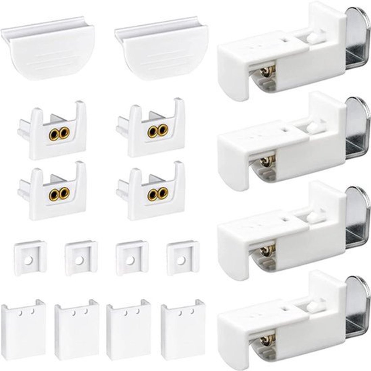 Plisségordijnen zonder boren set luifelsteun zonder boorverlenging rolgordijn kit zonder boren accessoire geschikt voor dubbele zonwering en plisségordijnen - 18 stuks