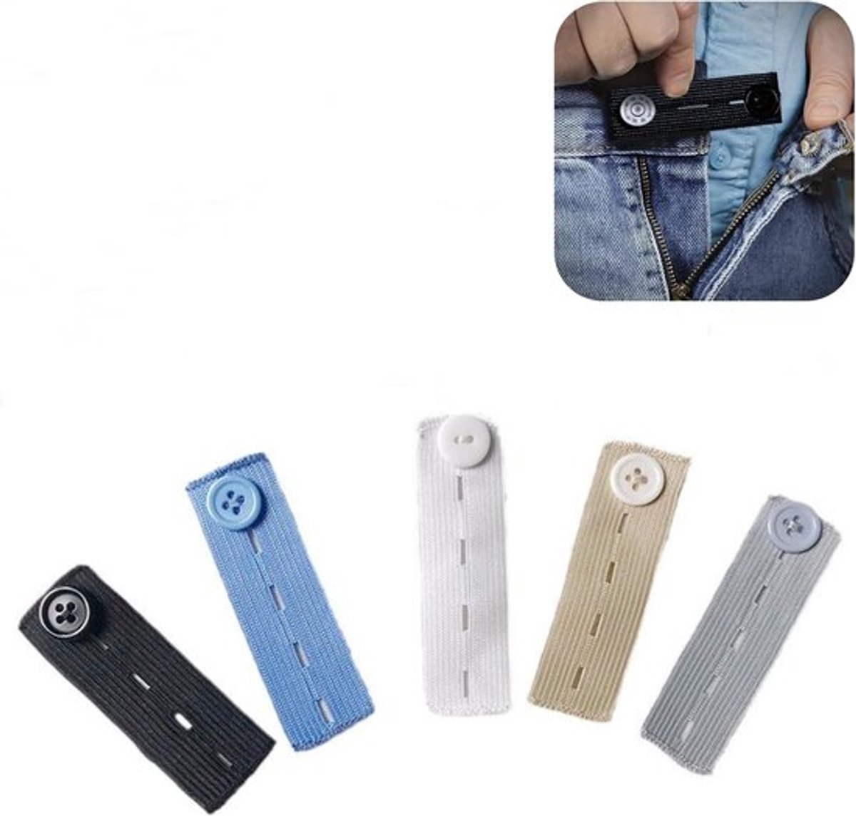 5 stuks - 83*24 mm - Knopverlenger - Spijkerbroek Verlengknoop - Knoopsgat verlengers - taille verlenger voor broeken - verstelbare - tailleband vergroters - voor mannen en vrouwen, jeans, broeken - knopenverlengersset