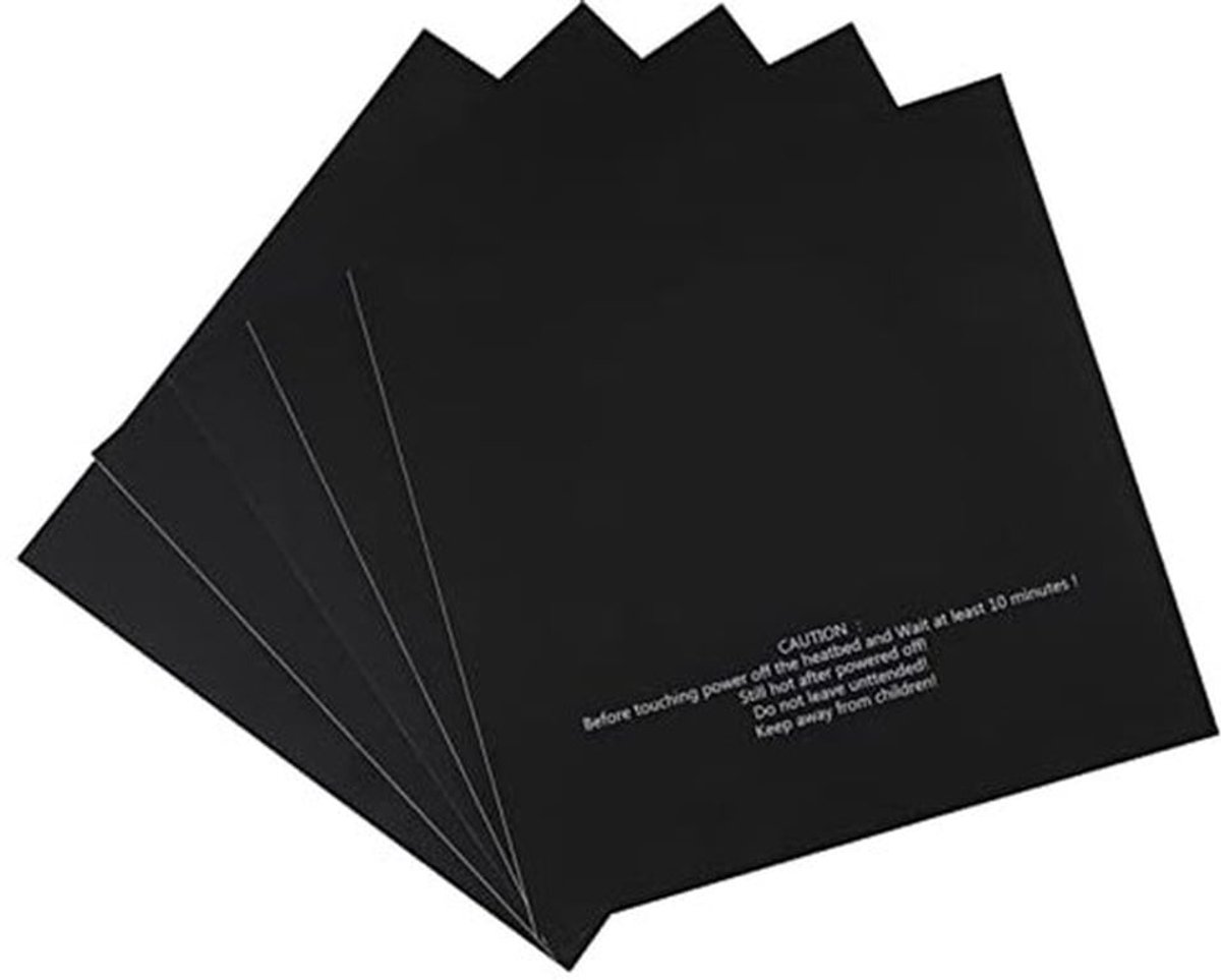 5-pack 220x220mm 3D-printer upgradekit - Premium zelfklevende printstickers voor verbeterde bedhechting