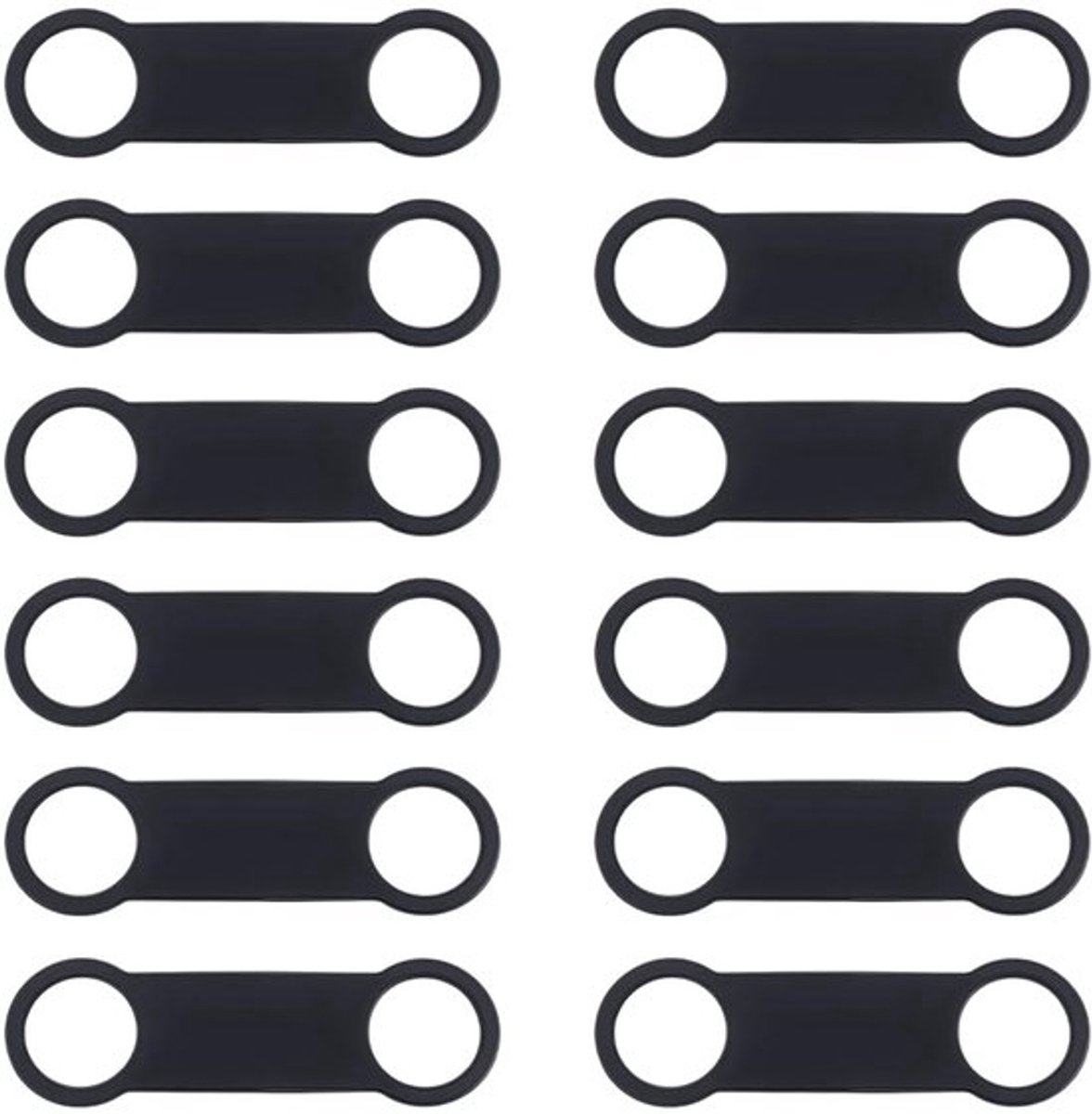 12 stuks zwarte huisdiermerken, 82 mm, lange geruisloze hondenmerken van siliconen, geen klimmelen, gegraveerde naamplaatjes, gepersonaliseerde merken voor servies, puppy's, kittens