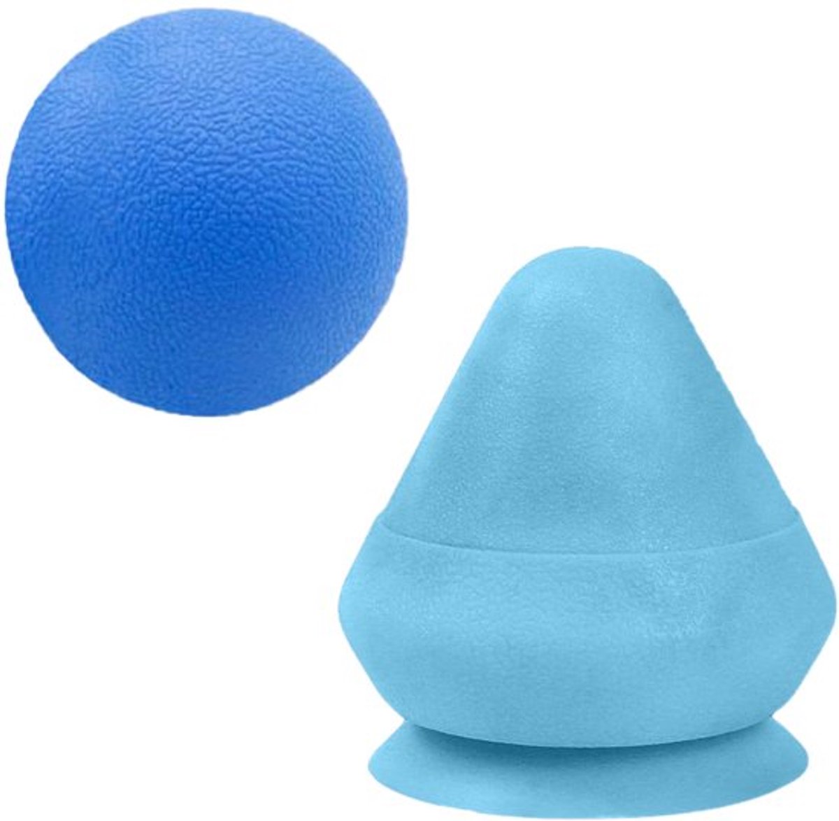 Massagebal Set met Zuignap, Massagebal voor de Rug, Zelfmassagebal, voor Spierpijn en Spanning van de Rug, Nek, Armen, Schouder (Blauw)