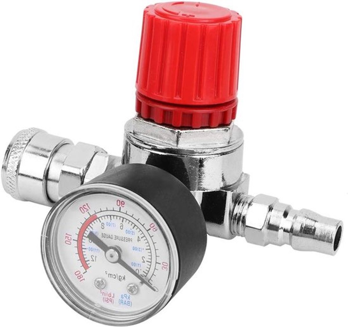 Instelbare drukregelaar met veiligheidsventiel, meter en connector voor luchtcompressor voor nauwkeurige en veilige drukregeling tijdens gebruik