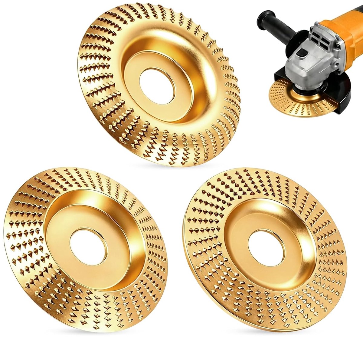 Tungsten carbide slijpschijven 100mm - slijpschijven voor hout - slijpen en vormen - set van 3 - ShopVlot