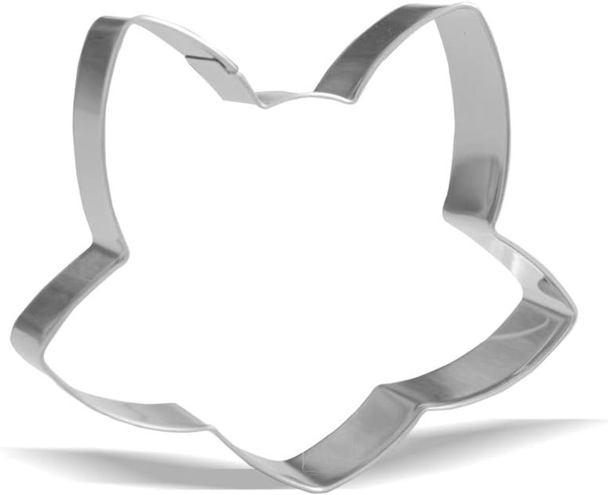 Koekjesuitsteeker Vos Hoofd 3.7 inch - RVS - Duurzaam en vaatwasserbestendig - Voor dierenfeestjes - ShopVlot