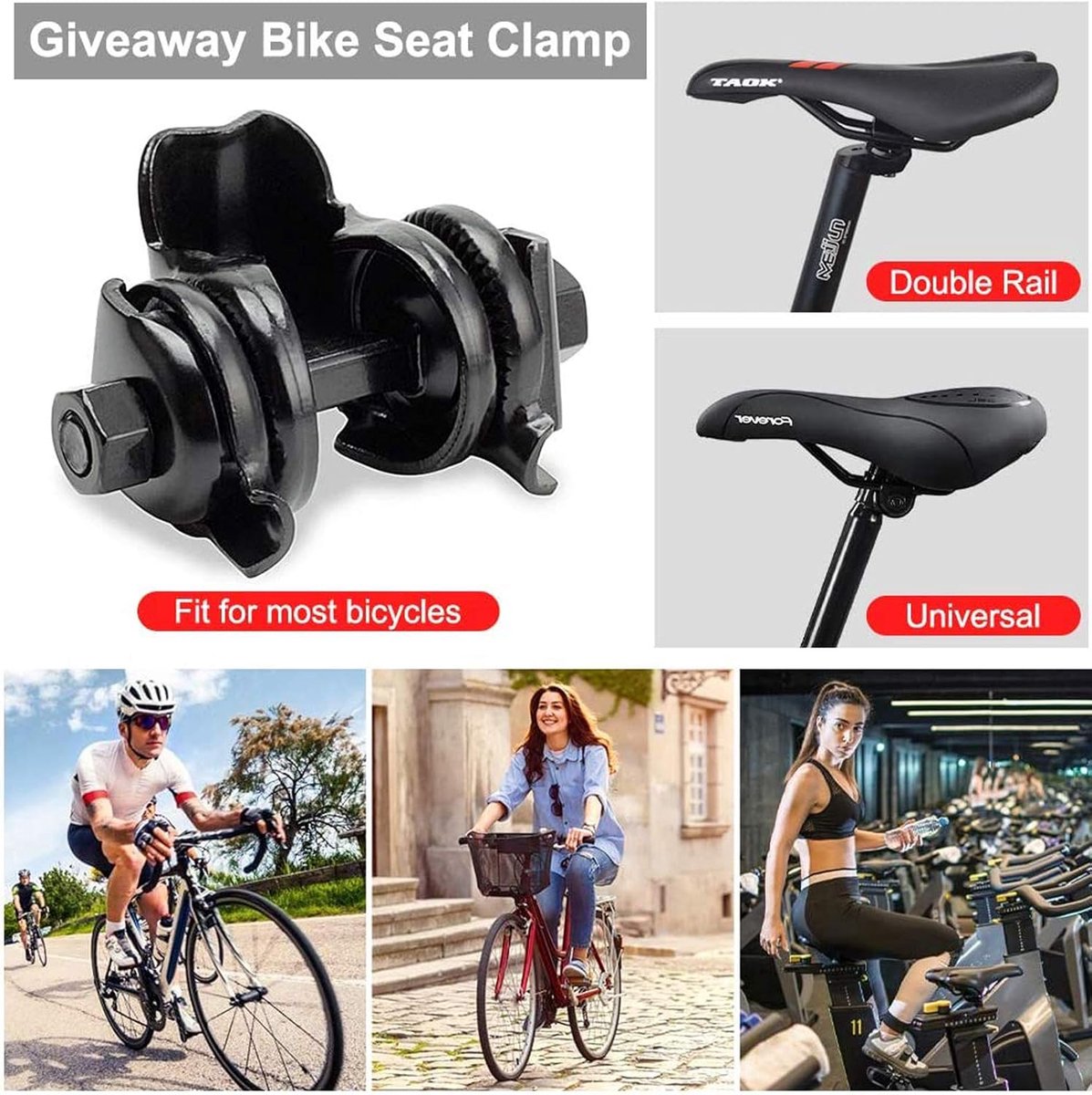 Fietszadel waterdicht - ergonomisch met schokbal en dubbele veer - reflecterende band achter - ShopVlot