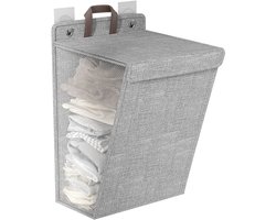 Merkloos Opvouwbare Wasmand Hangend Grijs - Smal & Ruimtebesparend