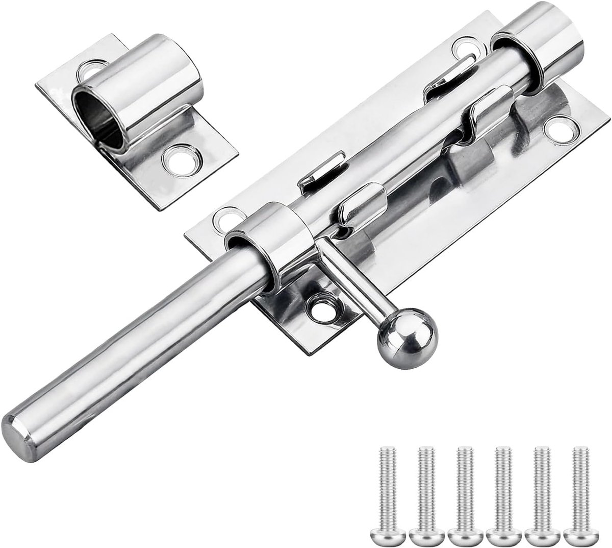 Schuifslot 5 Inch - RVS Deurslot Zwaar Model met Hangslotgat - Veiligheidslock voor Houten Poorten - ShopVlot