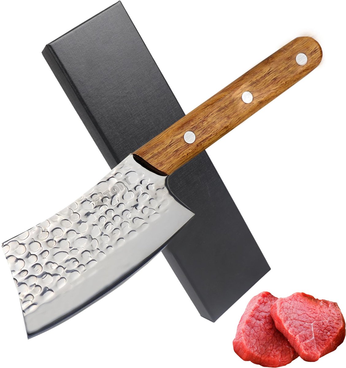 Hakmes 10 cm - palissanderhouten handvat - scherp en roestbestendig - ideaal voor de Chinese keuken - ShopVlot